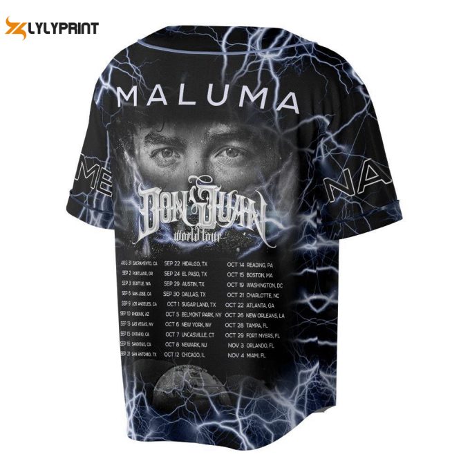 Custom Name Maluma 2023 Tour Baseball Jersey