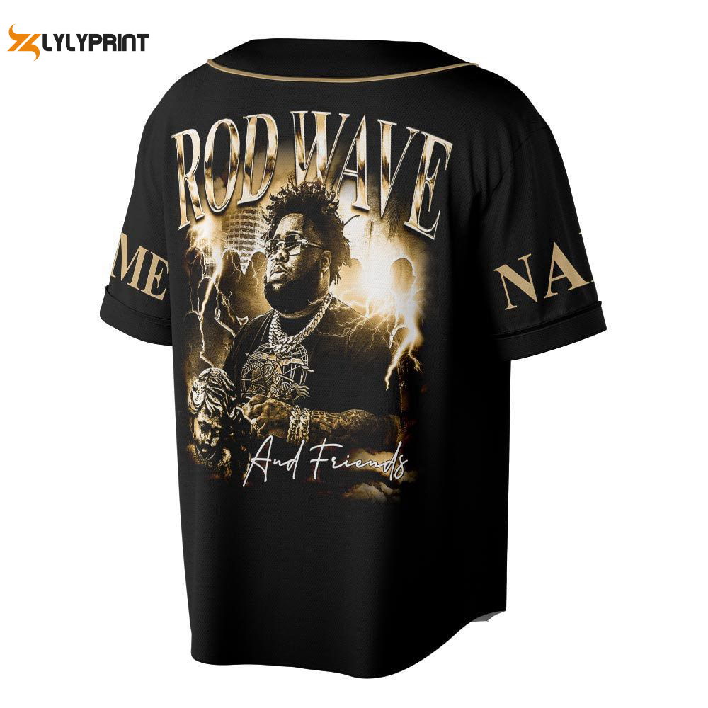 Custom Name Rod Wave 2023 Tour Baseball Jersey Custom Name Rod Wave 2023 Tour Baseball Jersey
