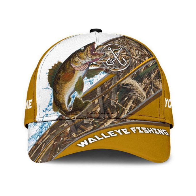 Personalized Walleye Fishing Hat with Custom 3D Design – Perfect Gift