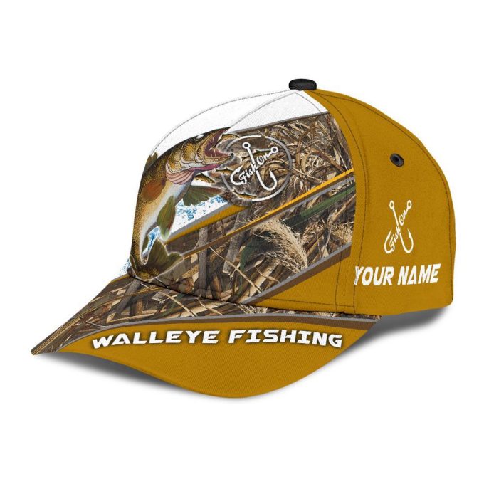 Personalized Walleye Fishing Hat with Custom 3D Design – Perfect Gift