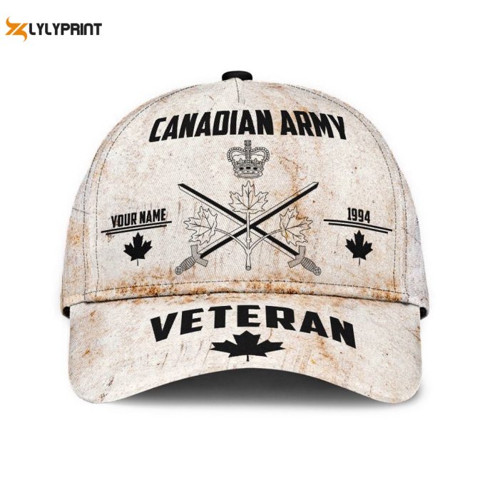 Personalized Canadian Army Classic Cap – Custom Name XT Baseball Cap Gift