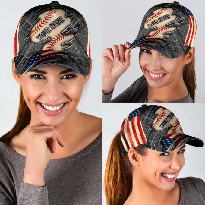 Customize Name Baseball Lover All Over 3D Design Print Cap MH20042106 Printed Baseball Cap Gift