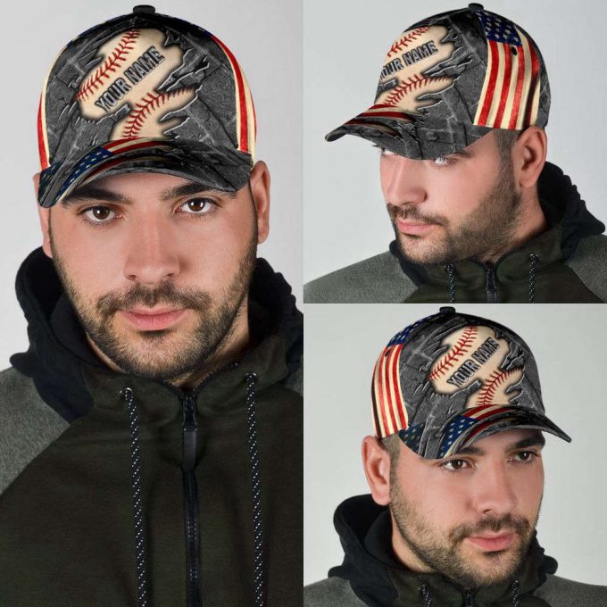 Customize Name Baseball Lover All Over 3D Design Print Cap MH20042106 Printed Baseball Cap Gift