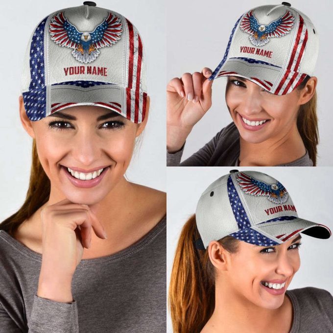 Customize Name US Eagle All Over 3D Design Print Cap SN20042103 Printed Baseball Cap Gift