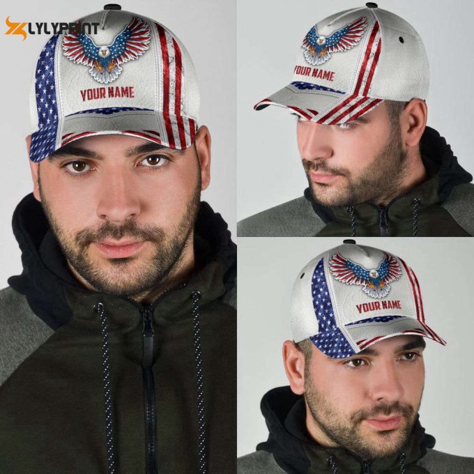 Customize Name US Eagle All Over 3D Design Print Cap SN20042103 Printed Baseball Cap Gift
