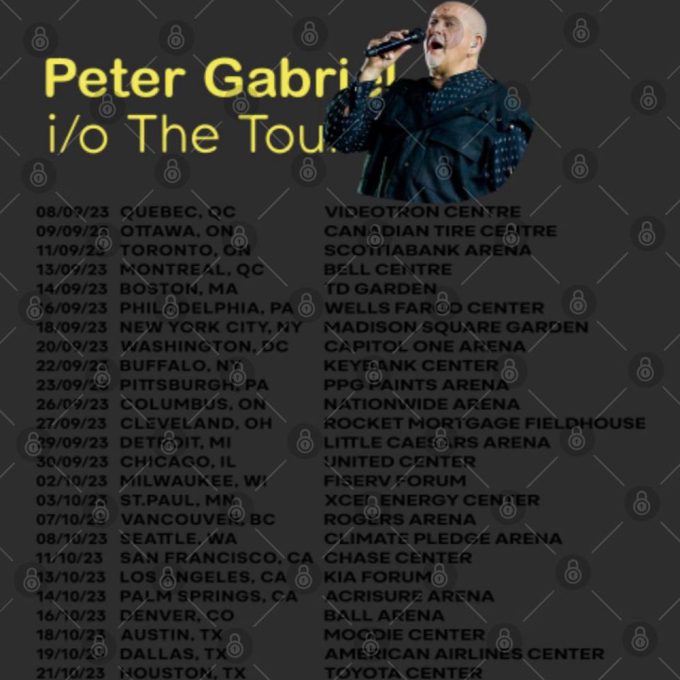 Graphic Peter Gabriel 2023 Tour T-Shirt, Peter Gabriel 2023 Merch