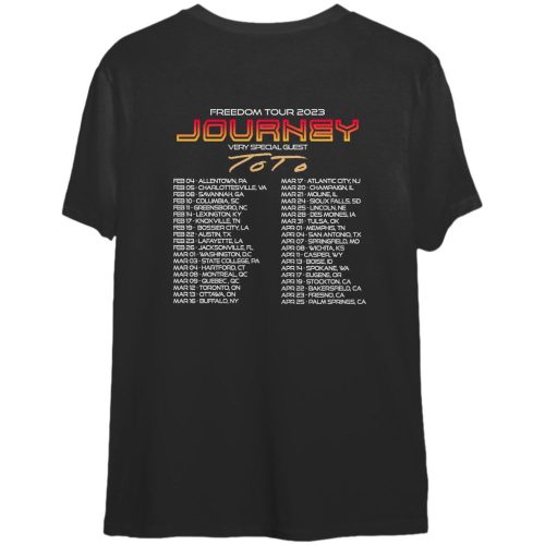 Journey 2023 Freedom Tour T-Shirt Featuring Special Guest ToTo: Get Yours Now!