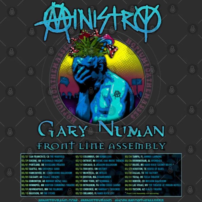 Ministry Spring 2024 Tour With Gary Numan and Front Line Assembly T-shirt