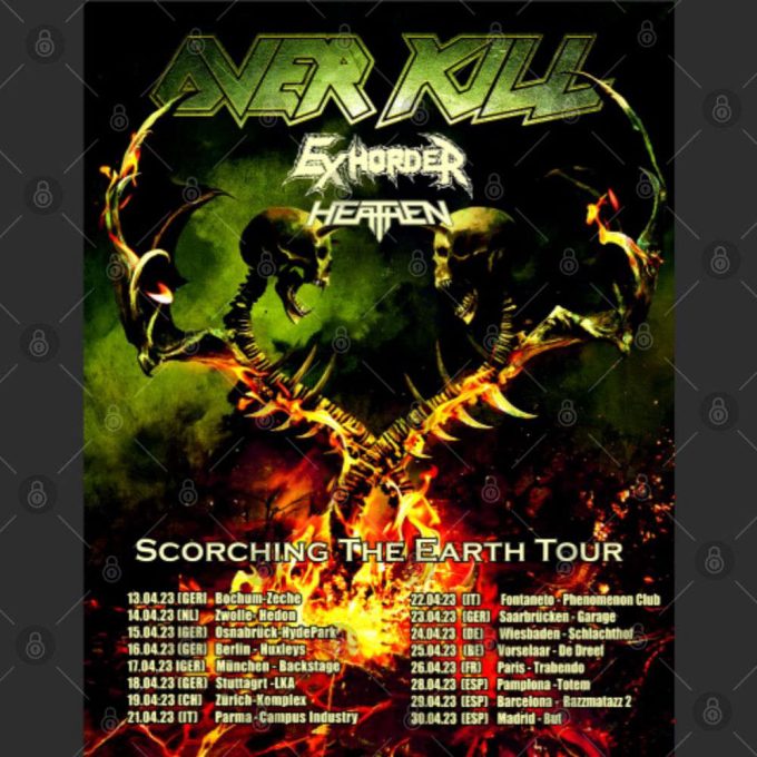 Overkill Overill Scorced Tour 2023 TShirt