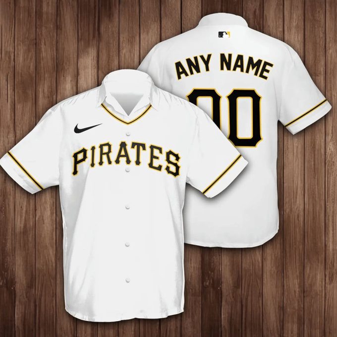 Personalized Name And Number Pittsburgh Pirates 3d Hawaiian Shirt – White Gift For Fans