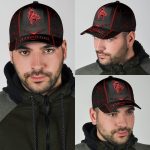 Personalized Name Bull Riding Classic Cap Red Neon