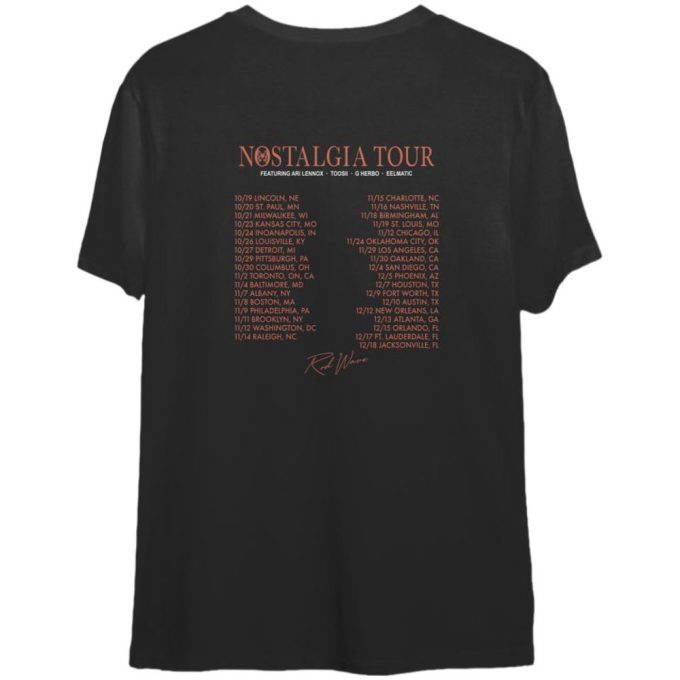 Retro Rod Wave Nostalgia Tour Dates Tee: Double Sided T-Shirt
