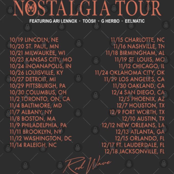 Retro Rod Wave Nostalgia Tour Dates Tee: Double Sided T-Shirt