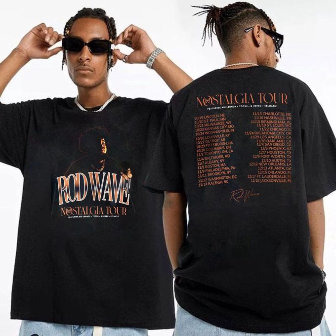 Retro Rod Wave Nostalgia Tour Dates Tee: Double Sided T-Shirt