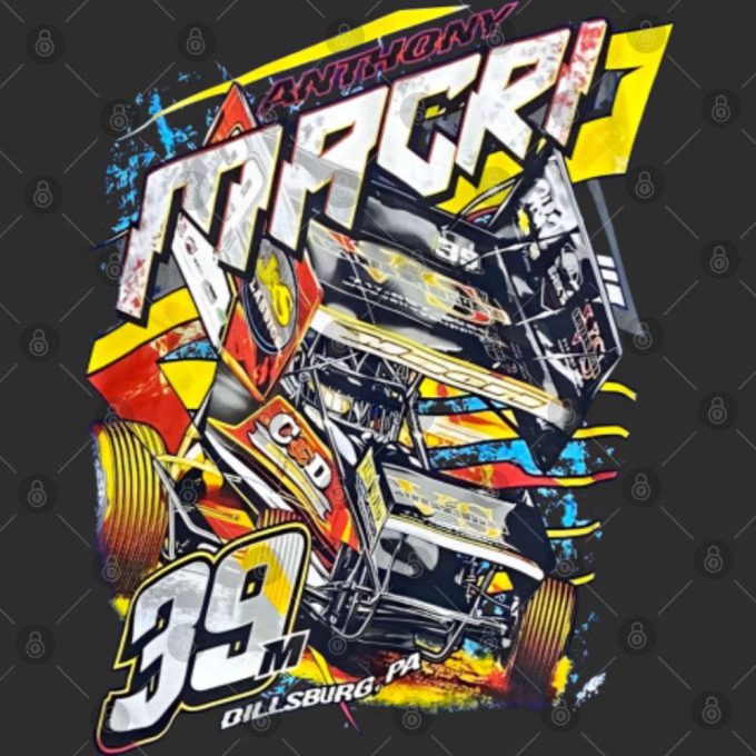 Rev up your style with the Anthony Macri Sprint Car Graphic T-Shirt for dirt track racing enthusiasts