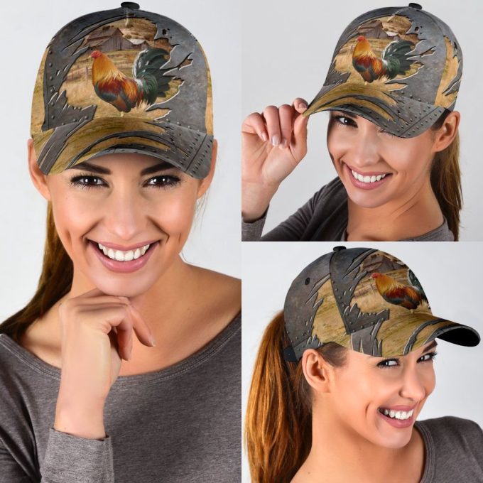 Rooster 3D Printed Cap Baseball Hat