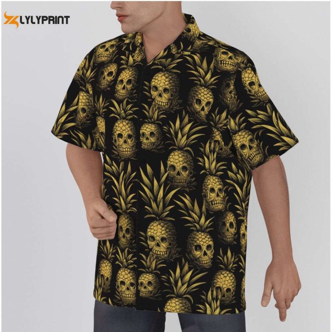 All-Over Print Men’s Hawaiian Shirt With Button Closure