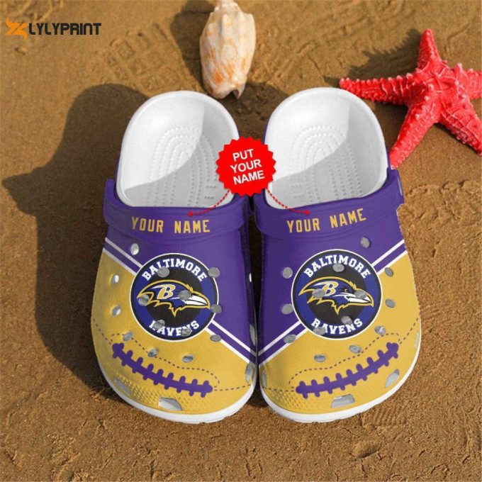 Baltimore Ravens Personalized Custom For Nfl Fans Clog Shoes
