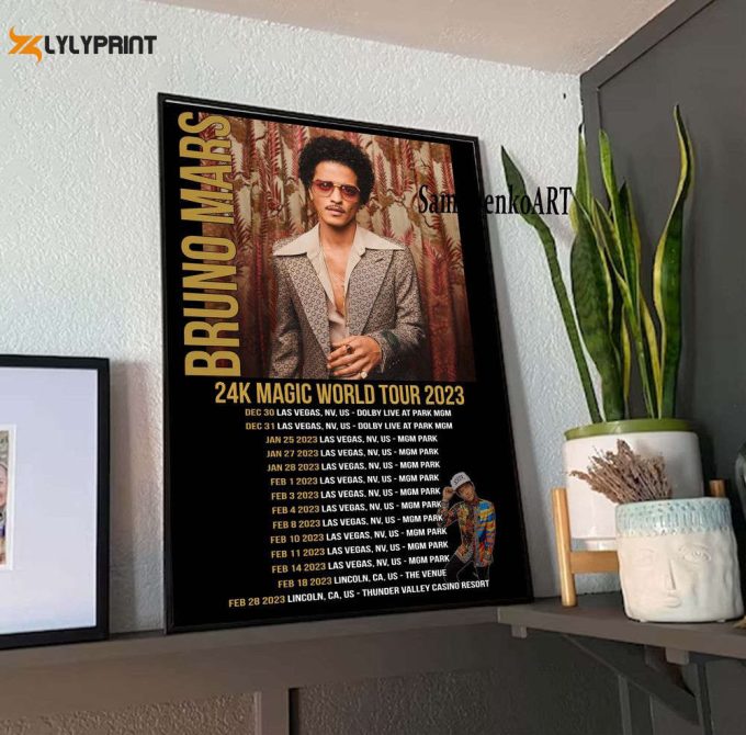 Bruno Mars World Tour 2023 Poster