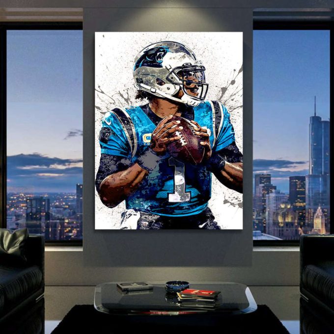Cam Newton Poster Carolina Panthers Canvas Wrap Man Cave Bar Game Room