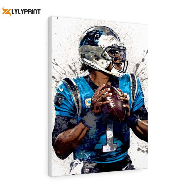 Cam Newton Poster Carolina Panthers Canvas Wrap Man Cave Bar Game Room
