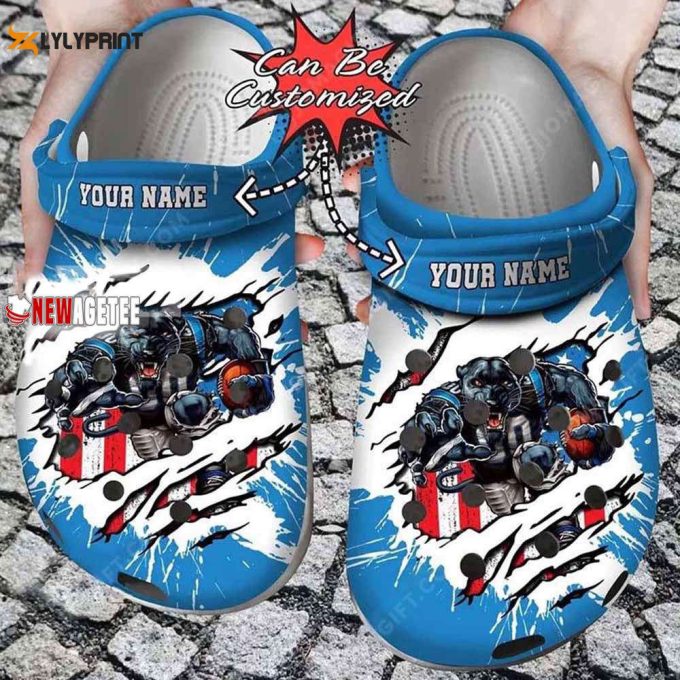 Carolina Panthers Mascot Ripped Flag Crocs Customized Clogs