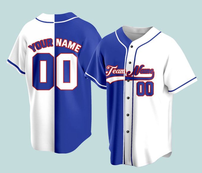 Custom 2 Colors Jersey Personalization Split Baseball Jersey