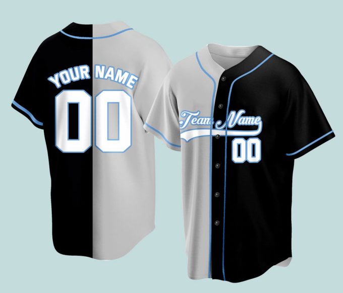 Custom 2 Colors Jersey Personalization Split Baseball Jersey