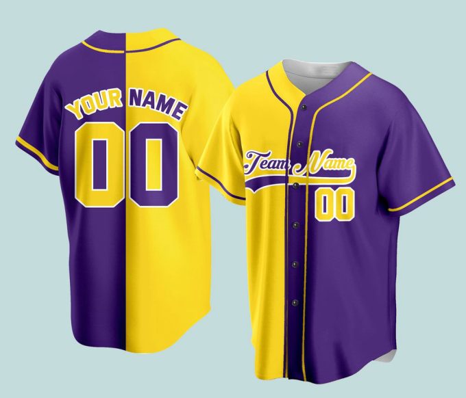 Custom 2 Colors Jersey Personalization Split Baseball Jersey