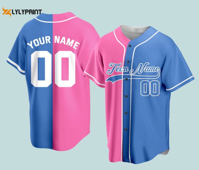 Custom 2 Colors Jersey Personalization Split Baseball Jersey