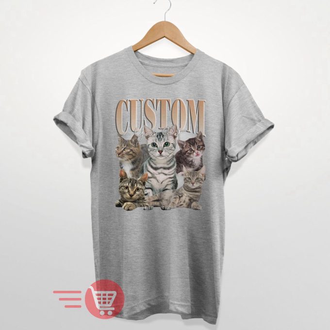 Custom Cat Lover Tee: Personalized Memorial Shirt with Your Own Photo Changeable Design
