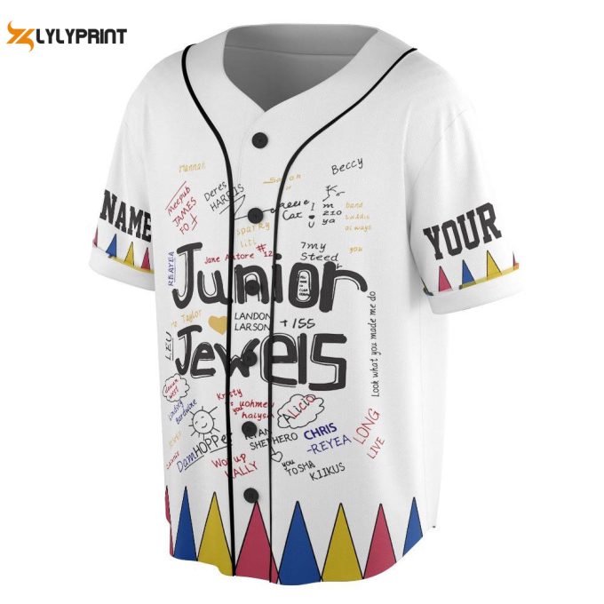 Custom Name And Number Junior Jewels Music Baseball Jersey