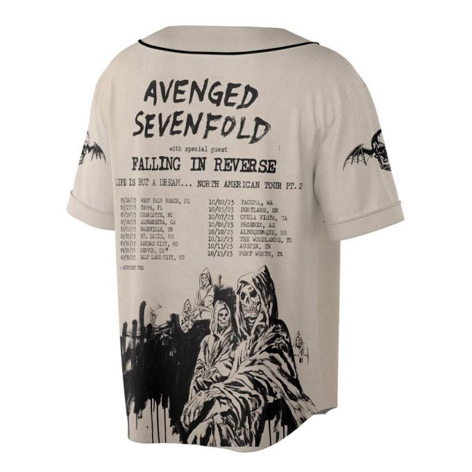 Custom Name Avenged Sevenfold Rock Baseball Jersey