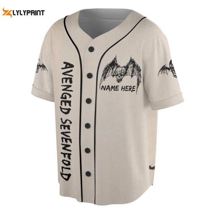 Custom Name Avenged Sevenfold Rock Baseball Jersey