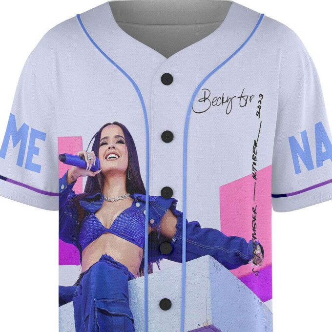 Custom Name Becky G 2023 Tour Baseball Jersey