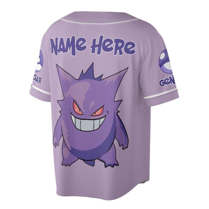 Custom Name Gengar Unisex Baseball Jersey