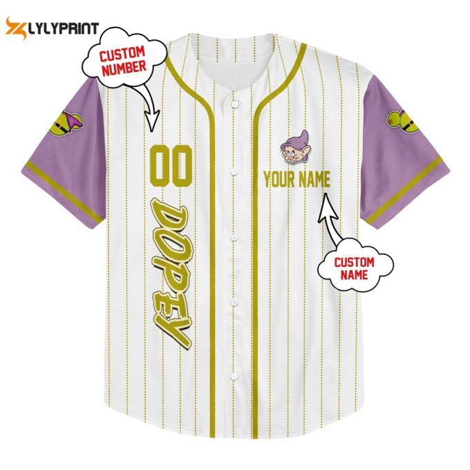 Dopey Dwarf  Baseball Jersey
