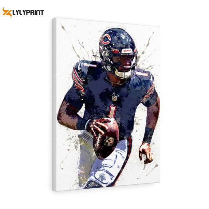Justin Fields Poster Print, Chicago Bears