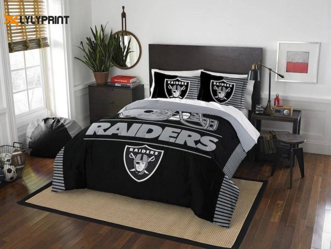 Las Vegas Raiders Duvet Cover Bedding Set Gift for Fans 2024 BD389