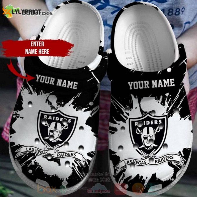 Las Vegas Raiders Nfl Custom Name Crocs Clog Shoes