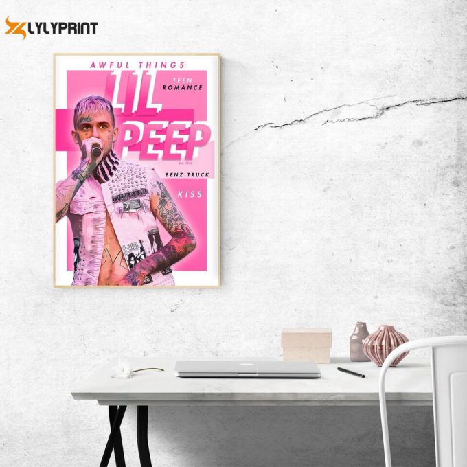 Lil Peep Poster Print [Pink] with Customisable Song Titles