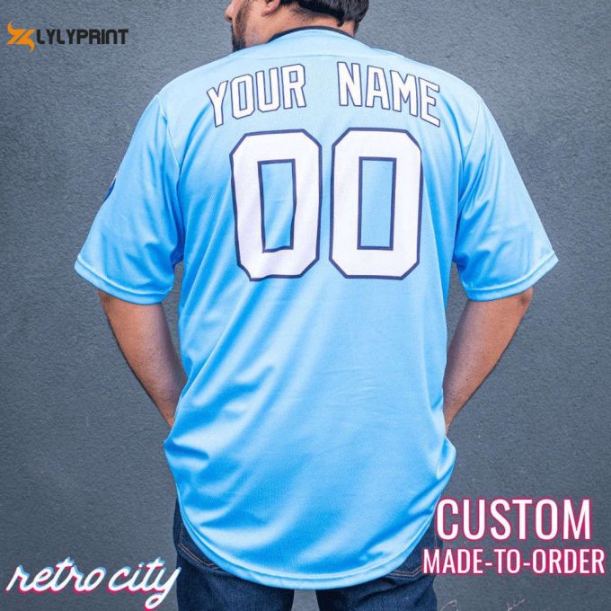 Myrtle Beach Mermen Kenny Powers Full-Button Baseball Jersey Custom