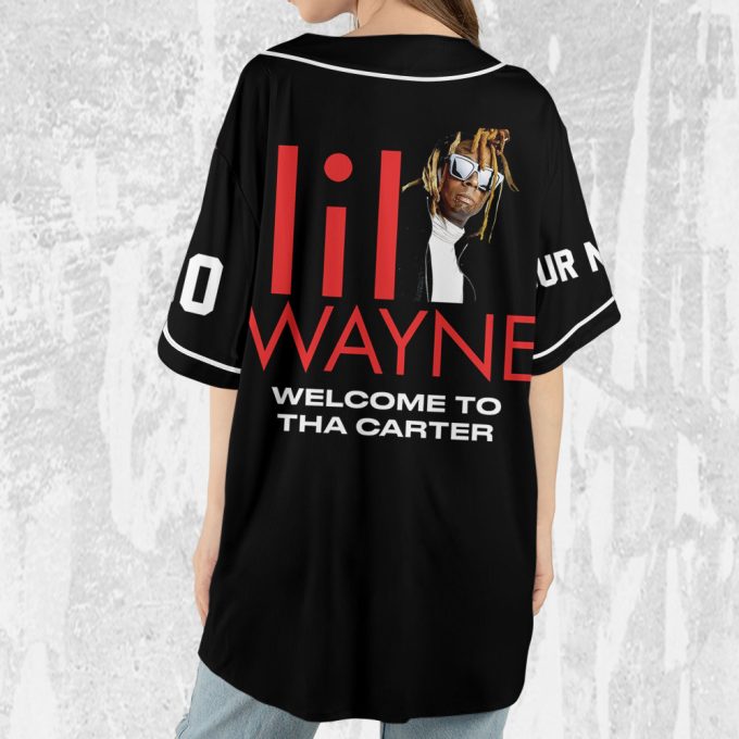 Personalize Lil Wayne Welcome To Tha Carter Black And Red Jersey, Custom Baseball Jersey