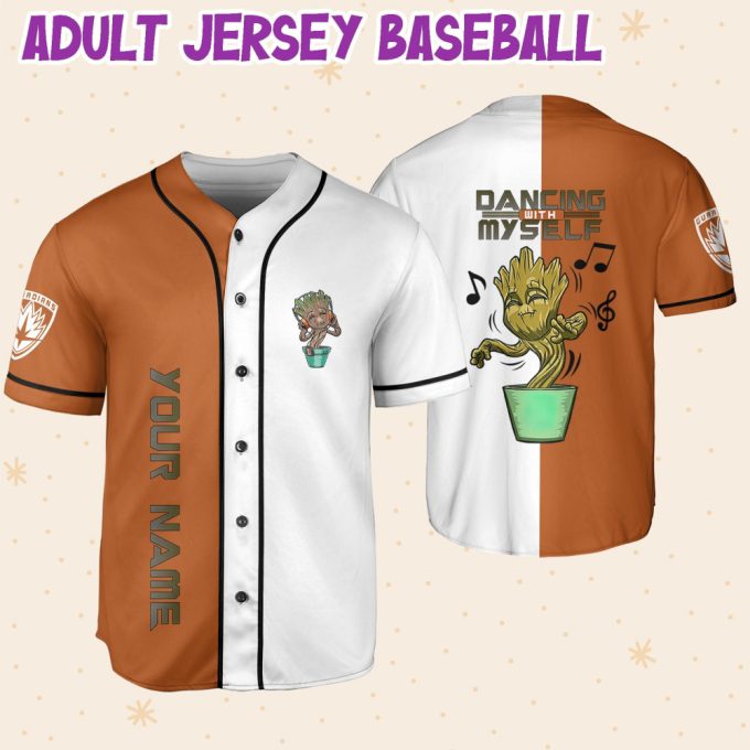 Personalized Groot Dancing With Myself Baseball Jersey