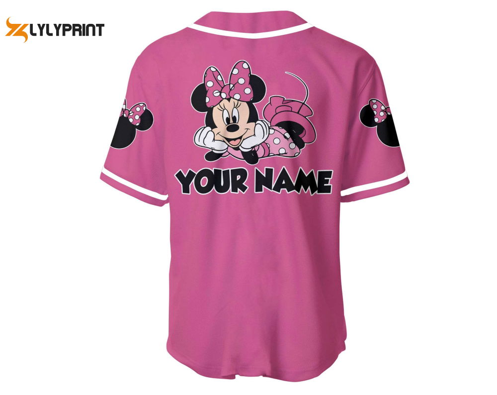 Personalized Minnie Mouse Baseball Jersey Personalized Minnie Mouse Baseball Jersey