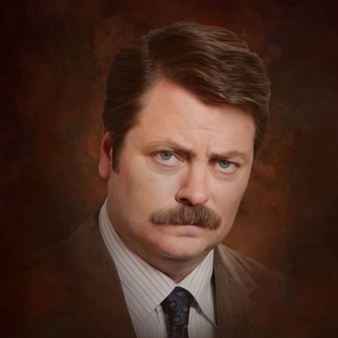 Ron Swanson Portrait – Parks and Recreation Poster – Parks and Rec Poster