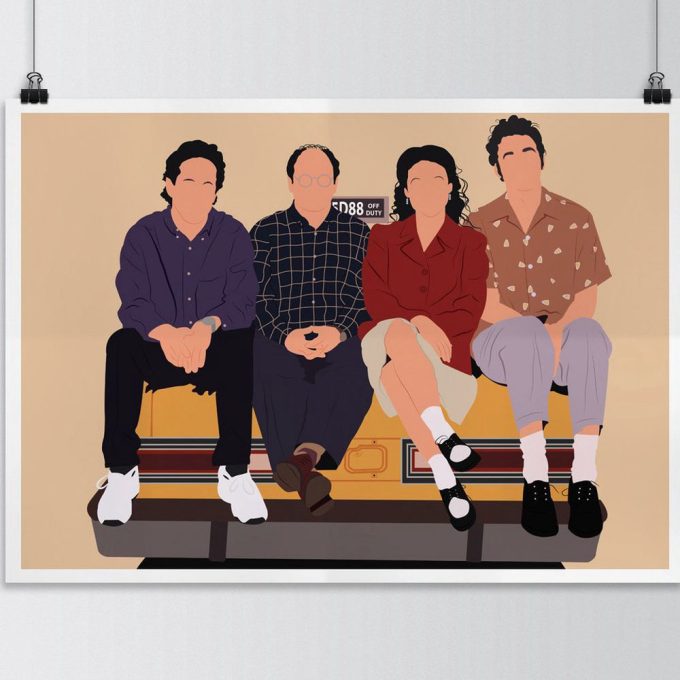 Seinfeld minimalist print poster, Seinfeld digital art poster, Matted print