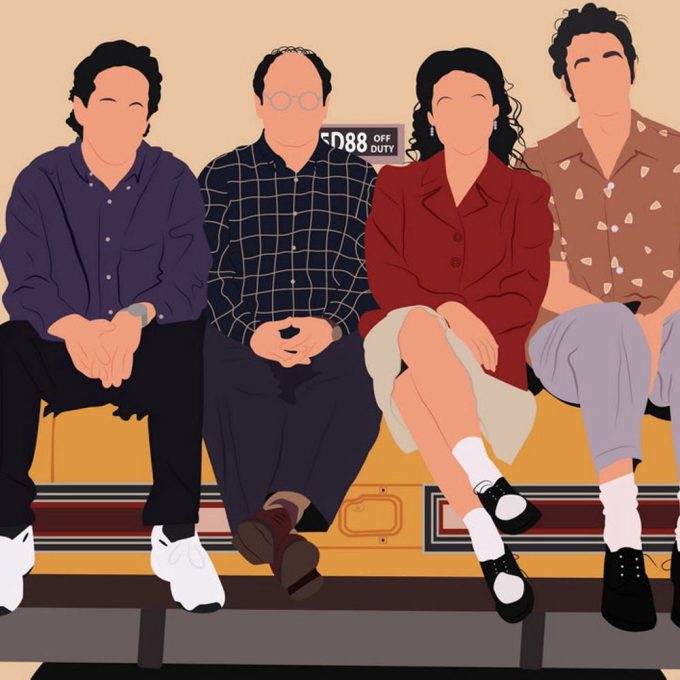 Seinfeld minimalist print poster, Seinfeld digital art poster, Matted print