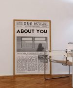 The 1975 Retro Newspaper Poster About You Lyric Print Being Funny in a Foreign Language