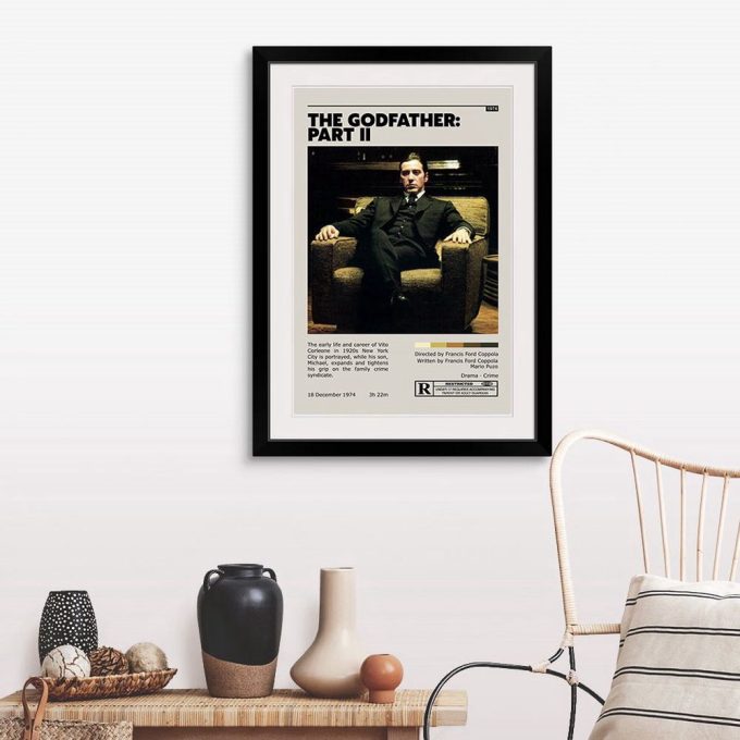 The Godfather Part II Retro Movie Poster Print | Minimalist Movie Poster | Retro Vintage Art Print